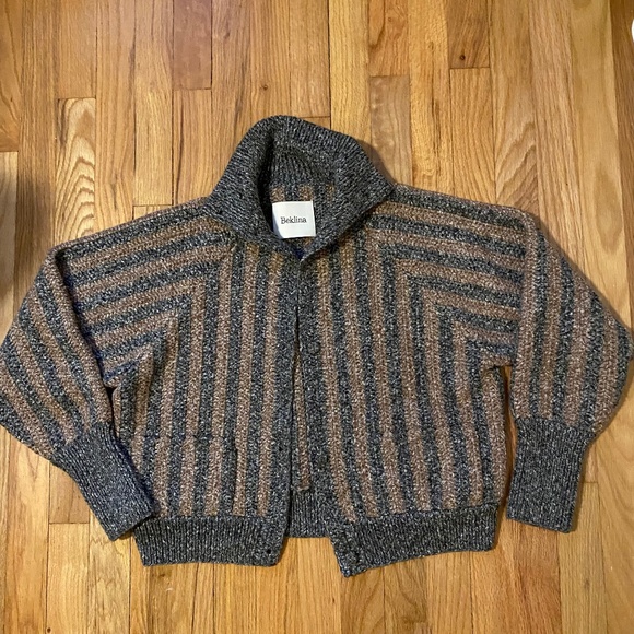 beklina Sweaters - Crochet Bomber Jacket m/l